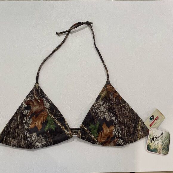 Wilderness Dreams Mossy Oak Camo Triangle Bikini Top – Size Large, NWT - Picture 1 of 5